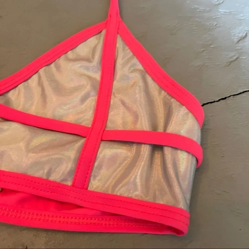 Beach Bunny Hologram & Coral‎ Bikini Top